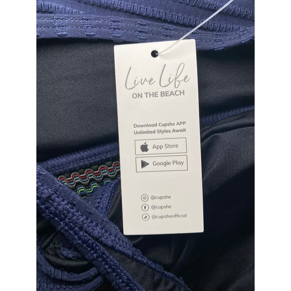 NWT - CUPSHE Bikini set - Size XL - Dark Blue and Multicolored - Picture 10 of 12